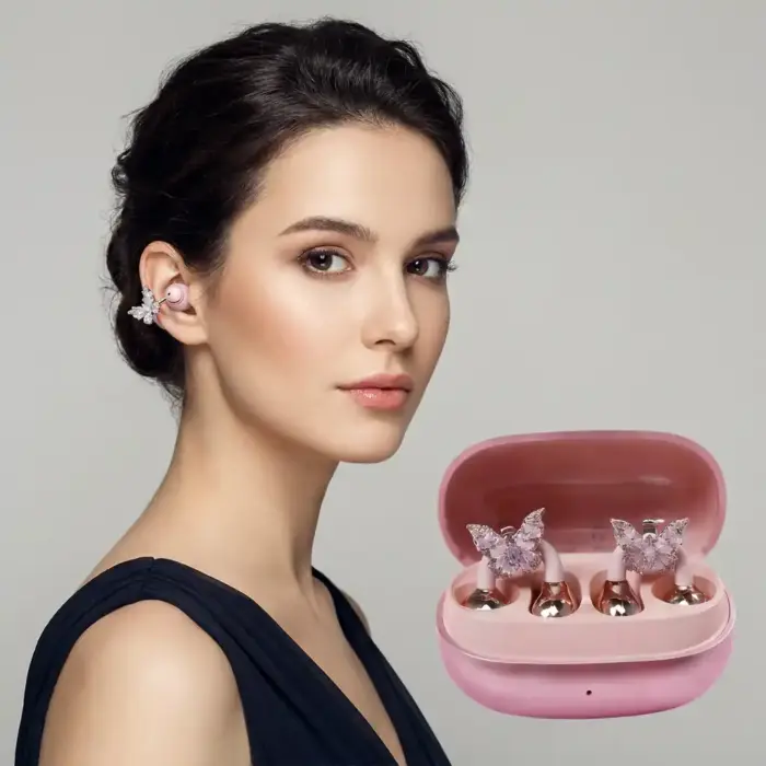 Crystal Butterfly True Wireless Earbuds with Detachable Jewellery Cuff