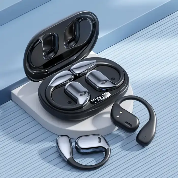 Open-Ear Clip Wireless Earbuds – Hi-Res Audio, BT 5.4, LED Display