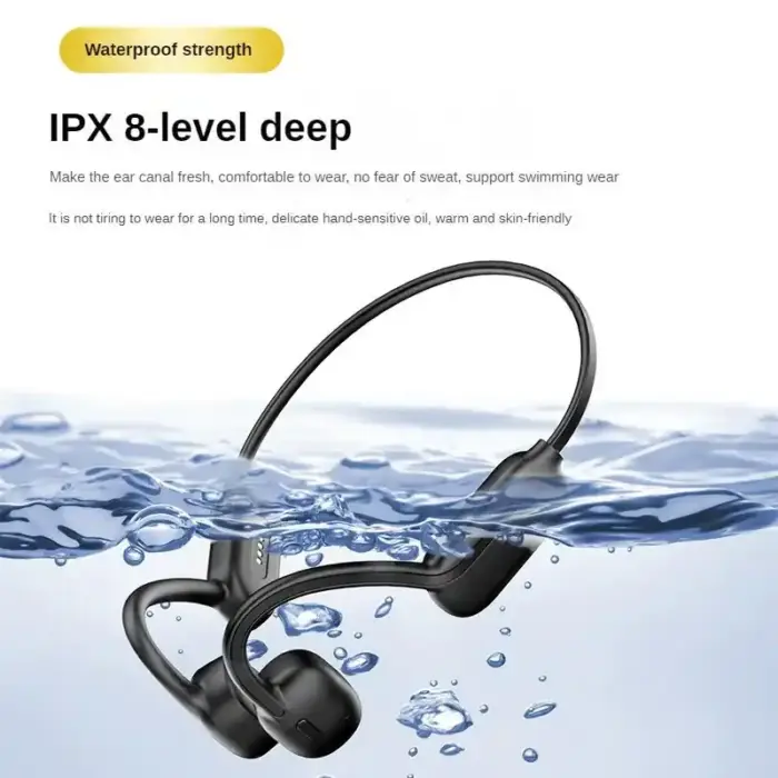 IPX8 Waterproof Bone Conduction Headphones for Swimming & Sport