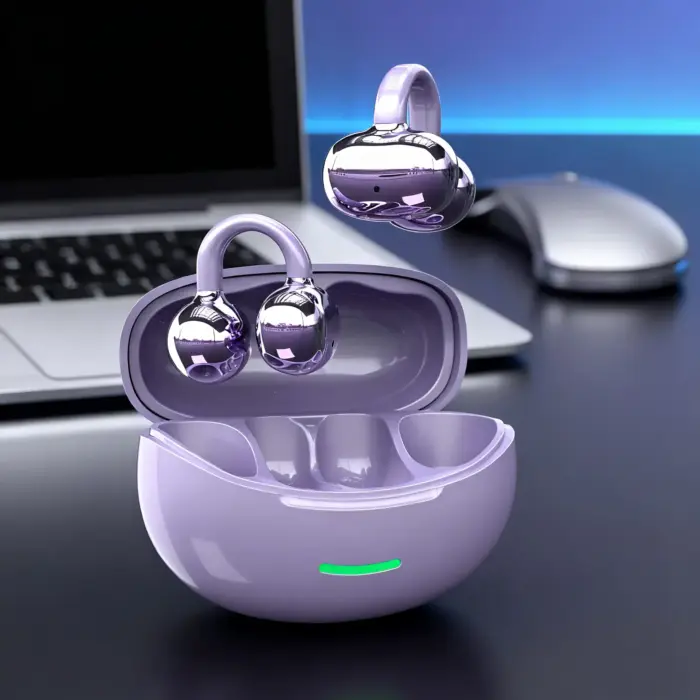Open-Ear Clip-On TWS Earbuds with ENC & ACS Surround Sound